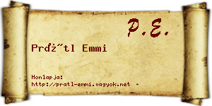 Prátl Emmi névjegykártya